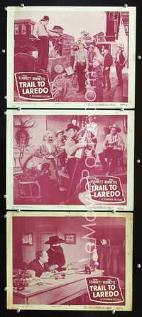 5g938 TRAIL TO LAREDO 3 LCs '48 Charles Starrett as Durango Kid, Smiley Burnette!