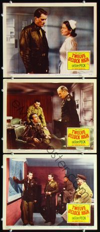 5g948 TWELVE O'CLOCK HIGH 3 LCs R55 Henry King directed, Gregory Peck as fighter pilot!