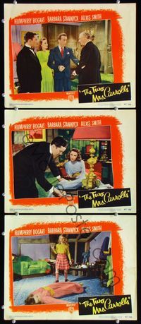 5g951 TWO MRS. CARROLLS 3 LCs '47 Humphrey Bogart, Barbara Stanwyck & Ann Carter!