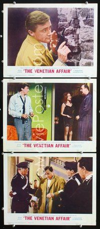 5g959 VENETIAN AFFAIR 3 LCs '67 Robert Vaughn, sexy Luciana Paluzzi in nightie!