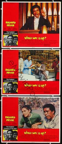 5g973 WHICH WAY IS UP 3 LCs '77 great close-ups of Richard Pryor in 3 roles!