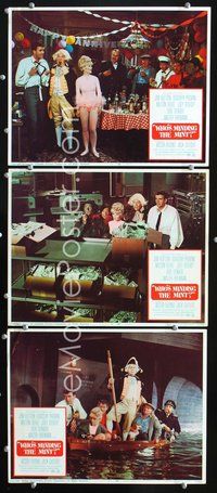 5g976 WHO'S MINDING THE MINT 3 LCs '67 Jim Hutton, Dorothy Provine, wacky Milton Berle as Washington