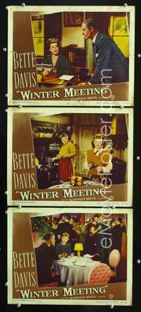 5g982 WINTER MEETING 3 LCs '48 Janis Paige, Bette Davis was never happier!