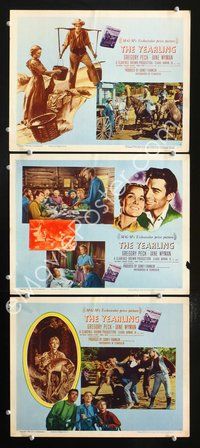 5g991 YEARLING 3 blue style LCs '46 Gregory Peck, Jane Wyman, Claude Jarman Jr., classic!