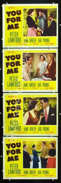 5g319 YOU FOR ME 4 LCs '52 should pretty Jane Greer marry Peter Lawford or Gig Young, money or love?