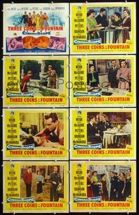 5h005 3 COINS IN THE FOUNTAIN 8 LCs '54 Clifton Webb, Dorothy McGuire, Jean Peters, Louis Jourdan