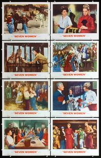 5h008 7 WOMEN 8 LCs '66 directed by John Ford, Anne Bancroft, Sue Lyon, art of top stars!