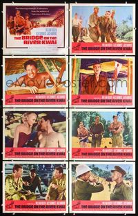 5h064 BRIDGE ON THE RIVER KWAI 8 LCs R63 William Holden, Alec Guinness, David Lean classic!