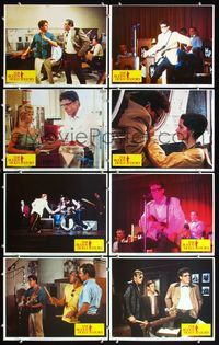 5h073 BUDDY HOLLY STORY 8 LCs '78 great image of Gary Busey performing on stage with guitar!