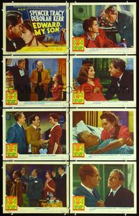 5h163 EDWARD MY SON 8 LCs '49 great romantic artwork of Spencer Tracy & Deborah Kerr!