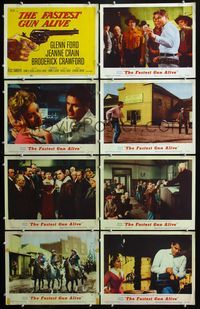 5h191 FASTEST GUN ALIVE 8 LCs '56 Glenn Ford, Jeanne Crain, Broderick Crawford, Russ Tamblyn