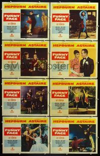 5h223 FUNNY FACE 8 LCs '57 great images of Audrey Hepburn & Fred Astaire!