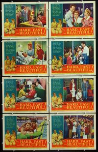 5h247 HARD, FAST & BEAUTIFUL 8 signed LCs '51 by Robert Clarke, images of Ida Lupino, Sally Forrest!