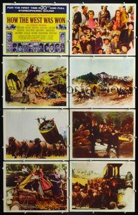 5h280 HOW THE WEST WAS WON 8 LCs R69 John Ford epic, Debbie Reynolds, Gregory Peck!