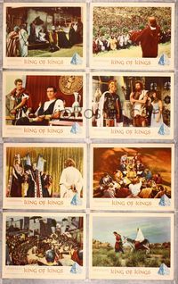 5h323 KING OF KINGS 8 LCs '61 Nicholas Ray Biblical epic, Jeffrey Hunter as Jesus!