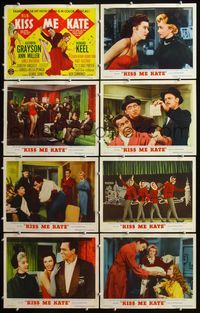 5h328 KISS ME KATE 8 LCs '53 wild image of Howard Keel spanking Kathryn Grayson!