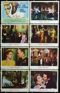5h523 SWAN 8 LCs '56 wonderful art of beautiful Grace Kelly by Monet, Alec Guinness!