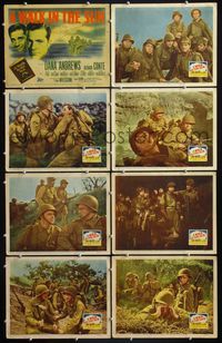 5h597 WALK IN THE SUN 8 signed LCs '45 by World War II soldier Dana Andrews!