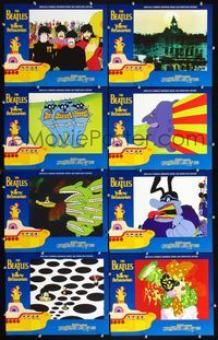 5h613 YELLOW SUBMARINE 8 video LCs R99 great psychedelic art of Beatles John, Paul, Ringo & George!