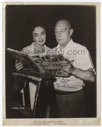 5j001 BUSTER KEATON STORY signed 8x10 still '57 by Keaton, who is with Ann Blyth looking at book!