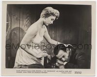 5j119 CRY VENGEANCE 8x10 still '55 sexy Martha Hyer comforts drunk Mark Stevens with head on desk!