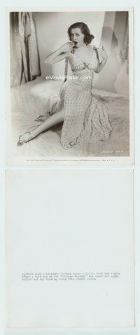 5j110 COLLEGE HOLIDAY candid 8x10 still '36 c/u of yawning Eleanore Whitney after dancing on set!