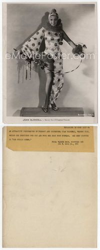 5j312 JOAN BLONDELL 8x10 still '31 wonderful wacky portrait as circus performer with 1 nyloned leg!