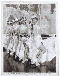5j484 RITA HAYWORTH 8x10.25 still '40s sexiest & barely-dressed at head of line of chorus girls!