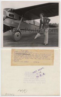 5j502 RUTH CHATTERTON 7x9 news photo '36 signalling start of National Air Races in Los Angeles!