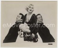 5j540 SOME LIKE IT HOT 8x10 art still '59 Marilyn Monroe kneeling w/ukulele between Curtis & Lemmon