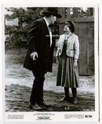 5j595 TRUE GRIT 8.25x10 still '69 full-length image of John Wayne talking to Kim Darby!