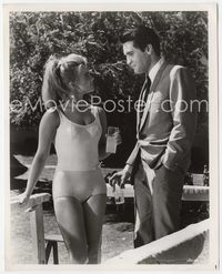 5j613 VIVA LAS VEGAS 8x10 still '64 full-length Elvis Presley with sexy Ann-Margret in swimsuit!