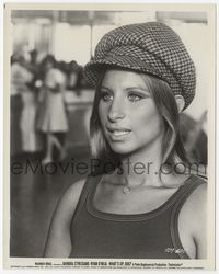 5j625 WHAT'S UP DOC 8x10 still '72 great close up of Barbra Streisand in cool '70s mod hat!