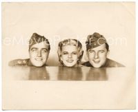5j261 HELL'S ANGELS 8x10 still '30 wacky posed portrait of Harlow, Lyon & Hall with chins on table!