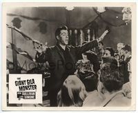 5j179 GIANT GILA MONSTER English FOH LC '59 Don Sullivan talks to crowd of kids in hall!