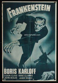 5k343 FRANKENSTEIN Spanish R70s great close up artwork of Boris Karloff as the monster!