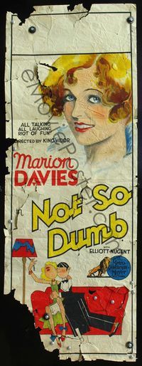 5k205 NOT SO DUMB Aust daybill '30 King Vidor directed, close-up art of Marion Davies!