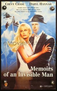 5k213 MEMOIRS OF AN INVISIBLE MAN Aust mini poster '92 disappearing Chevy Chase, sexy Daryl Hannah!