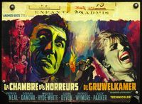 5k488 CHAMBER OF HORRORS Belgian '66 Ray horror artwork of skeleton, screaming woman!