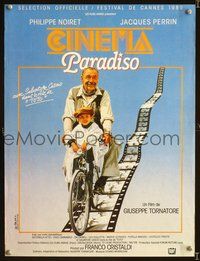 5k285 CINEMA PARADISO French 15x20 '89 Giuseppe Tornatore, Philippe Noiret, Bourduge artwork!