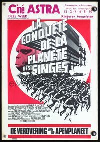 5k492 CONQUEST OF THE PLANET OF THE APES Belgian '72 Roddy McDowall, the revolt of the apes!