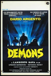 5k502 DEMONS Belgian '85 Dario Argento, E. Sciotti artwork of shadowy monster people!