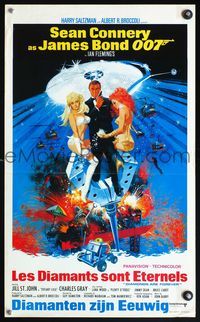 5k504 DIAMONDS ARE FOREVER Belgian '71 art of Sean Connery as James Bond by Robert McGinnis!