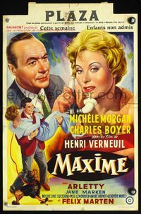 5k528 MAXIME Belgian '62 Charles Boyer, Arletty, Henri Verneuil, pretty Michele Morgan!
