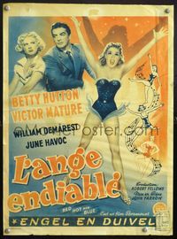 5k539 RED, HOT & BLUE Belgian '49 sexy dancer Betty Hutton in skimpy outfit, Victor Mature