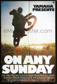 5k125 ON ANY SUNDAY Canadian 1sh '71 Bruce Brown classic, Steve McQueen, motorcycle racing!