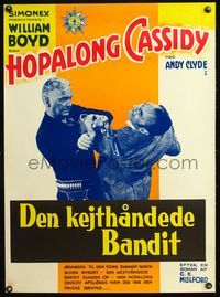 5k128 FALSE COLORS Danish R65 William Boyd as Hopalong Cassidy taking out a bad guy!