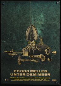 5k141 20,000 LEAGUES UNDER THE SEA style B East German '69 Jules Verne, wonderful different art!