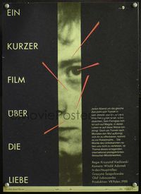 5k151 SHORT FILM ABOUT LOVE East German '88 wild abstract art & design of boy's eye!
