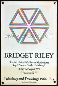 5k402 BRIDGET RILEY English double crown '73 Bridget Riley, Interlaced Triangles!